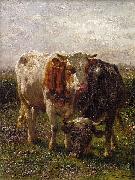 Bull and cow in the floodplains at Oosterbeek johan